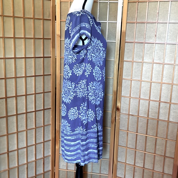 Sigrid Olsen Signature Dress Indigo Blue Print Dress - Picture 4 of 16